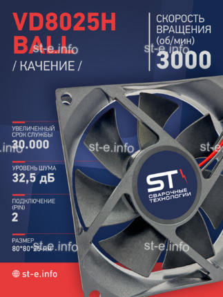 Вентилятор  VD8025H Ball (качения) 12V - st-e.info - Пятигорск